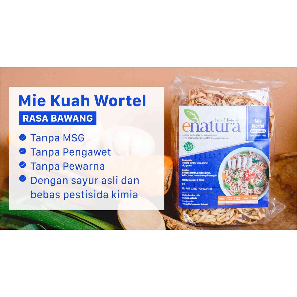 Jual Enatura Mie Kuah Wortel Rasa Bawang 100 Gr Mie Sayur Sehat