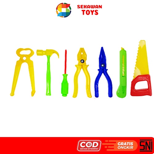 Mainan Tool Set/ Peralatan Set Pekerjaan 8pcs/ Mainan Tool 7pcs LE2 JSP