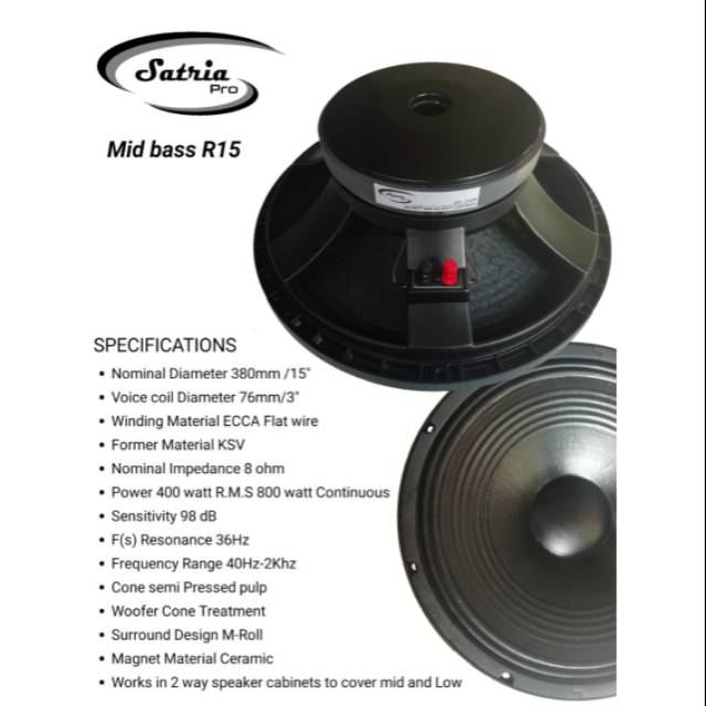 Speaker satria pro R15 15INC