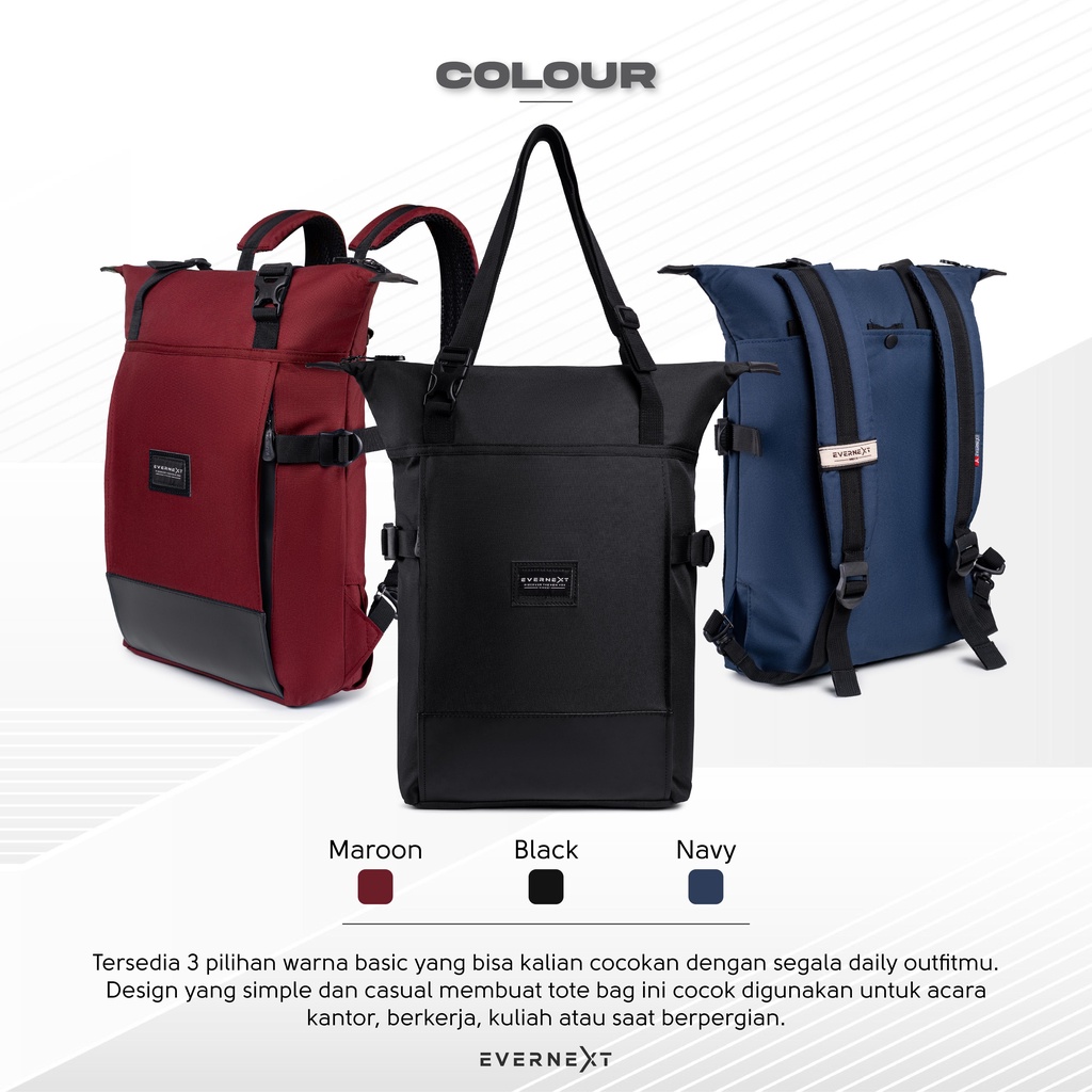 Tas Totebag Multifungsi Bisa Ransel Ada Slot Laptop Up To 15 Inch Tas Jinjing Bahu Kuliah Kerja Casual Style Kekinian Radolf