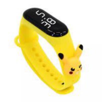 TOMSTORE.ID JT027 Jam Tangan anak Elektronik Led Waterproof Motif Untuk Anak Karakter Import Cod-KUNING PIKACHU