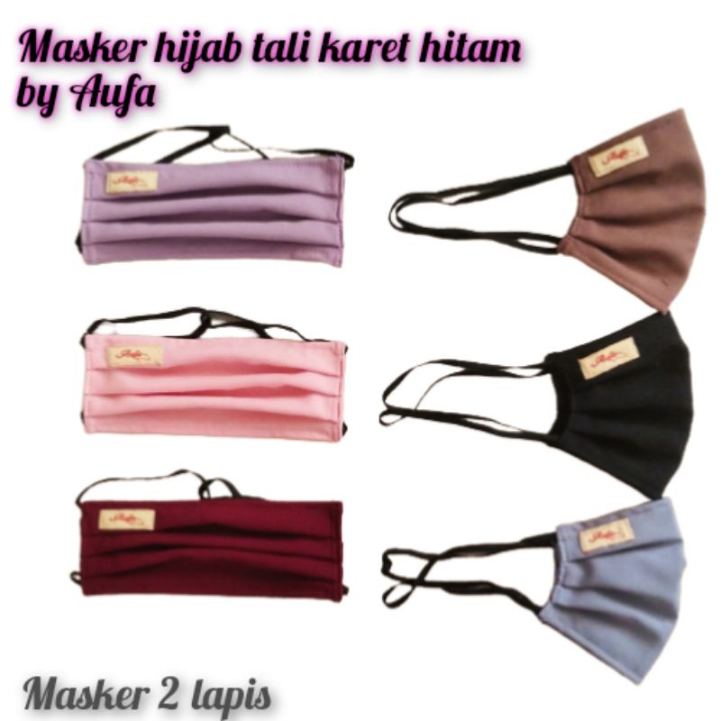 Masker aufa hijab/ masker tali elastik/ masker hijab