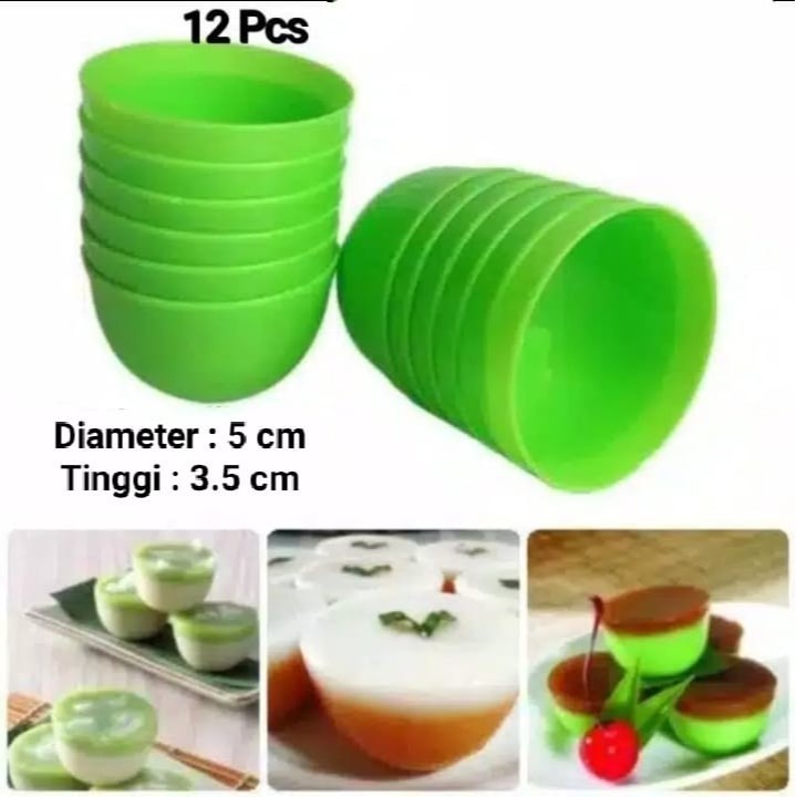 Cetakan Kue Talam Plastik/ Cetakan Kue Apem Plastik / Cetakan Puding (isi 12pcs)