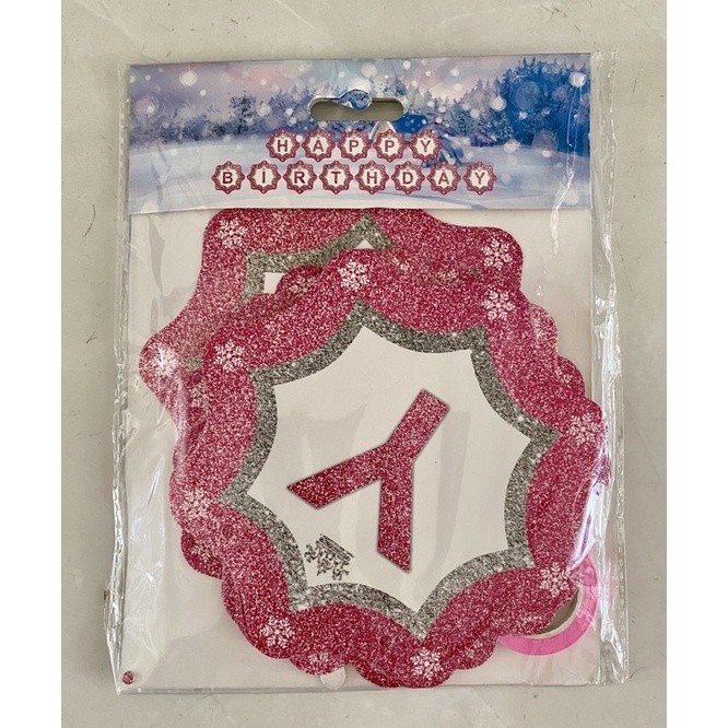 banners happy birthday model bintang-Pink