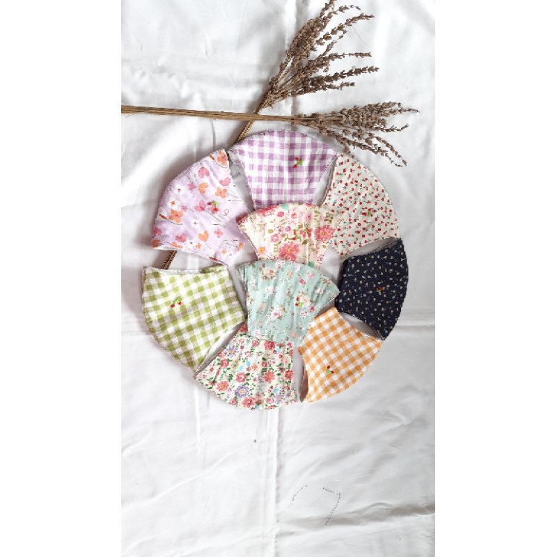 Masker Kain Katun 3 Lapis + 1  / Earloop dan Headloop / Bisa Dikasih Tissue
