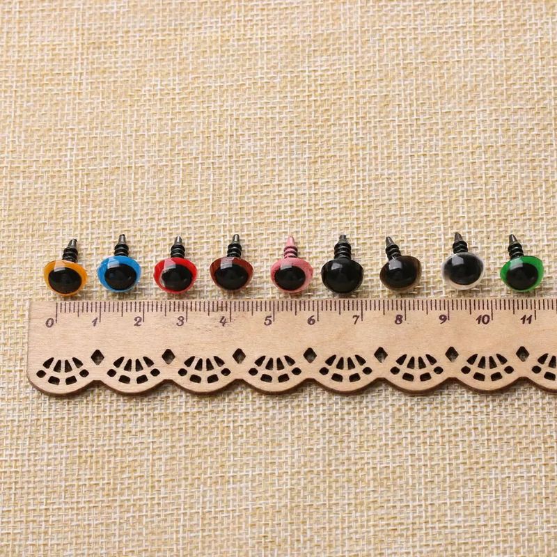 10pcs/5 pasang mata boneka BULAT WARNA/ mata amigurumi crochet coklat/ safety eyes warna