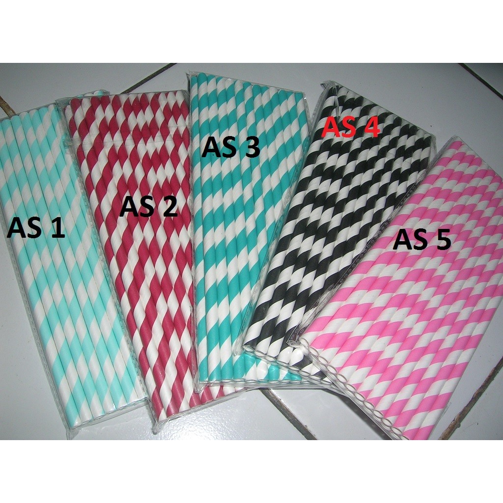 paper straw/ sedotan kertas warna earni food grade isi 25 pcs