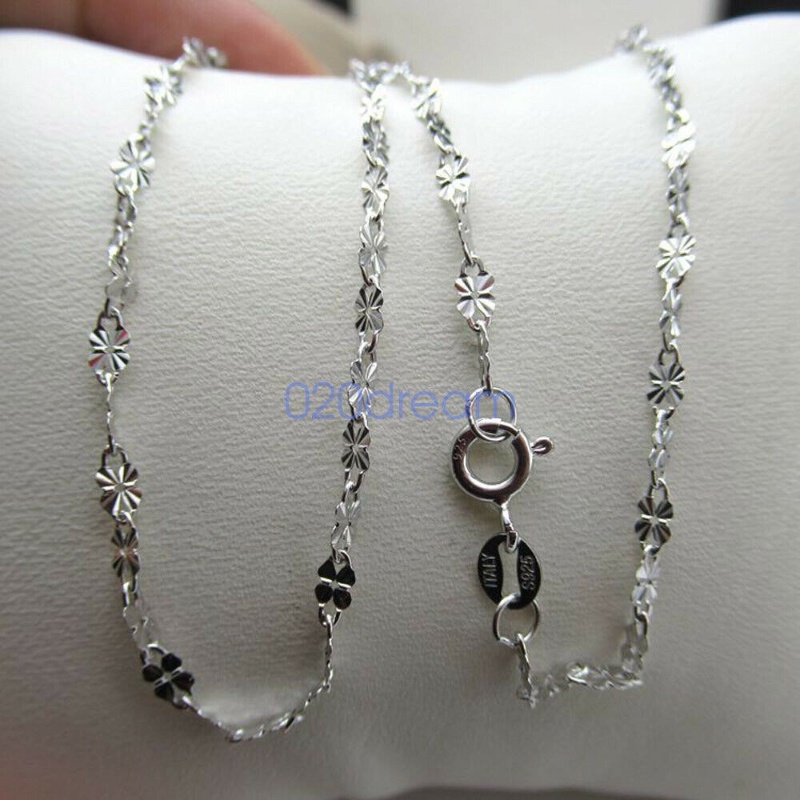 Nyata 925 rantai perak murni 2.5mm Kupu-kupu Rantai Kalung 14-26 &quot;Inci Dicap Italia Wanita