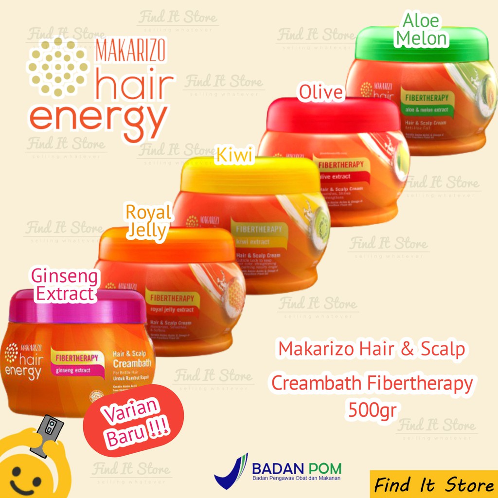 Makarizo Hair Energy Hair &amp; Scalp Creambath Fibertherapy 500gr Masker Rambut Krimbat