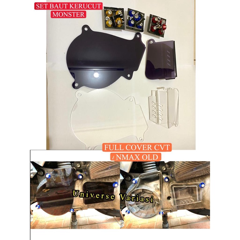 COVER CVT NMAX OLD LAMA GRATIS BAUT 5 pcs CNC TUTUP BAK MESIN CVT KACA AKRILIK RYBEN BENING TEBAL 3M
