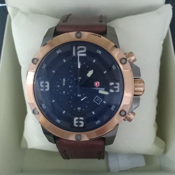 Expedition E6698 MC E 6698MC Grey Rosegold Jam Tangan Man original