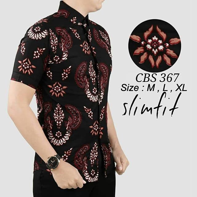 CBS367 KEMEJA BATIK PRIA SLIM FIT MEWAH UNIK BAJU BATIK PRIA BEST SELLER