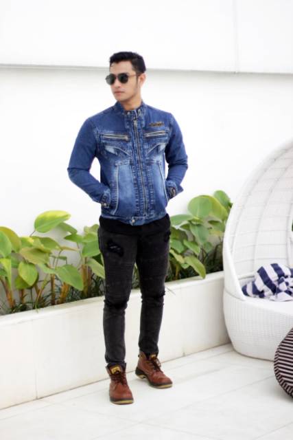 JAKET JEANS SLETING THE BERRY ORIGINAL - JAKET JEANS PRIA - JAKET JEANS - BISA BAYAR DI TEMPAT/COD