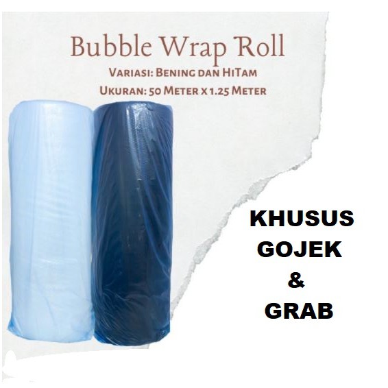 

BUBBLE WRAP BENING DAN HITAM / PLASTIK PACKAGING 50M X 125CM PREMIUM HARGA PABRIK