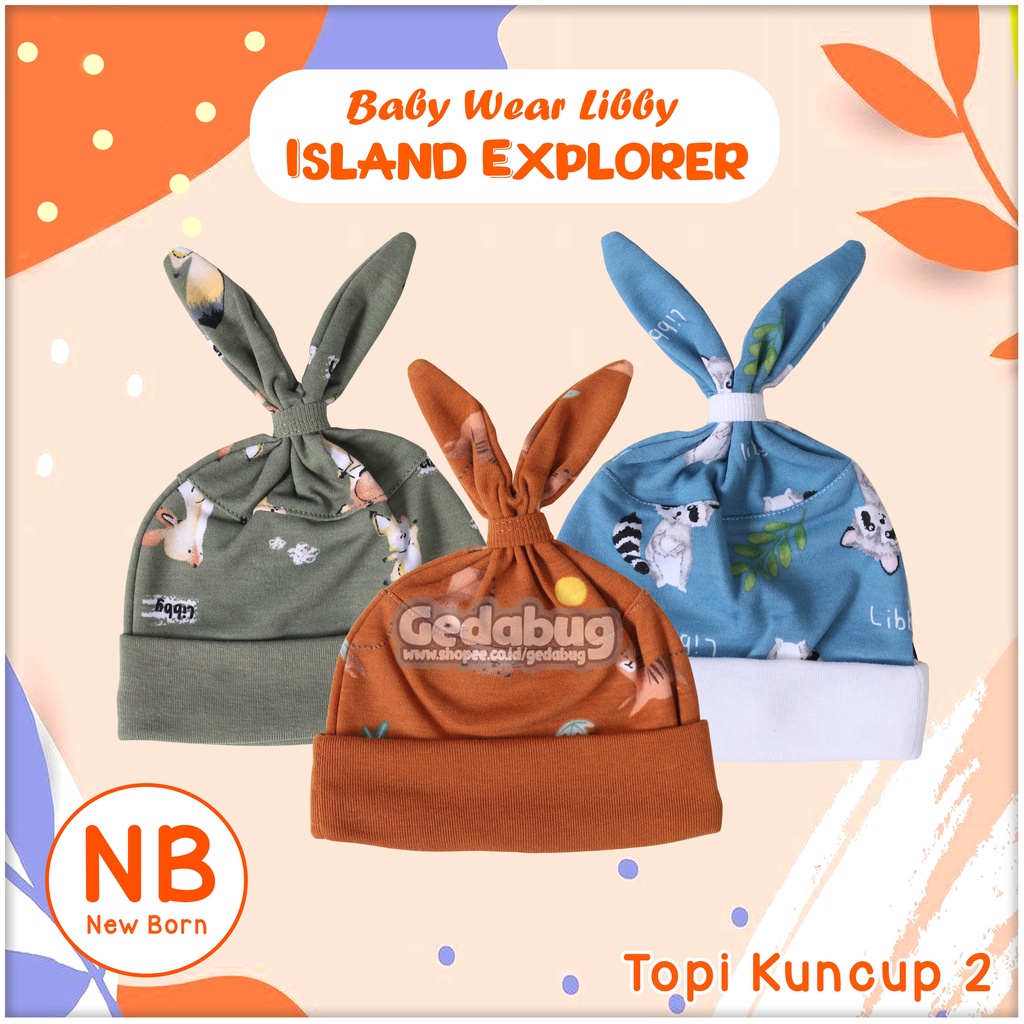 Topi Baby Libby Kuncup 2 Ikat | RAINBOW Fantasia Motif Terbaru | Topi Bayi Lucu New Born