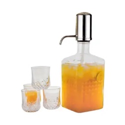 Krishome Set 5 Pcs Dispenser Minum &amp; Gelas / set ptcher dispenser dan gelas / JUICE BAREL SET (5) dispenser jus set