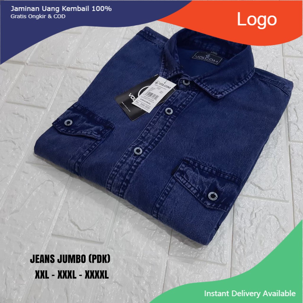 Kemeja Pria // Kemeja Jeans Jumbo Lengan Pendek // Kemeja Distro KJL042