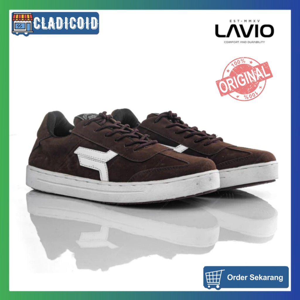 Sepatu Sneakers Casual Pria Original Premium Warna Hitam Biru Coklat Mocca Lavio Chaplin Outdoor