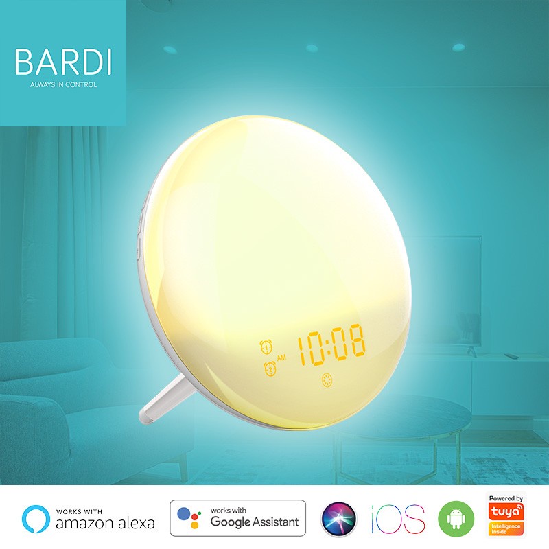 BARDI Smart Home Wake Up Light / Alarm Clock / Lampu Meja Jam Digital