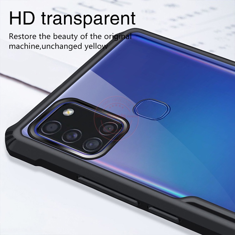 Case Samsung A31 Armor Fusion Transparent Casing Free Skin Carbon 3D