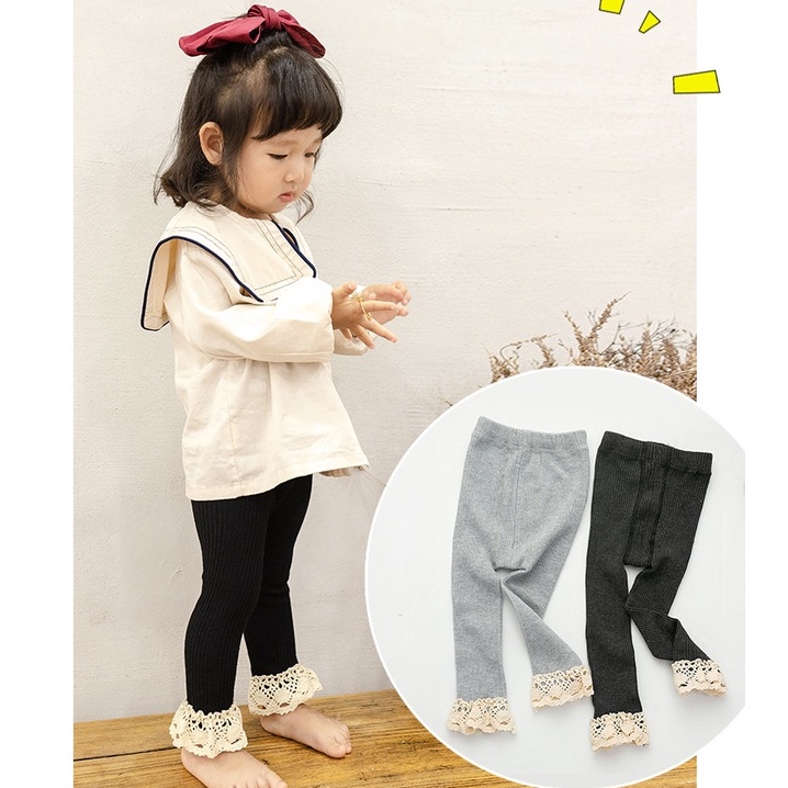 LG21/22-Legging Anak Perempuan Rajutan Renda Pita