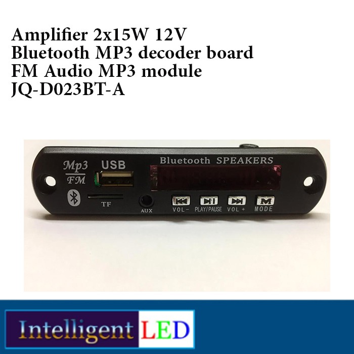 Amplifier 2x15W 12V Bluetooth MP3 Decoder Board FM Audio MP3 Module