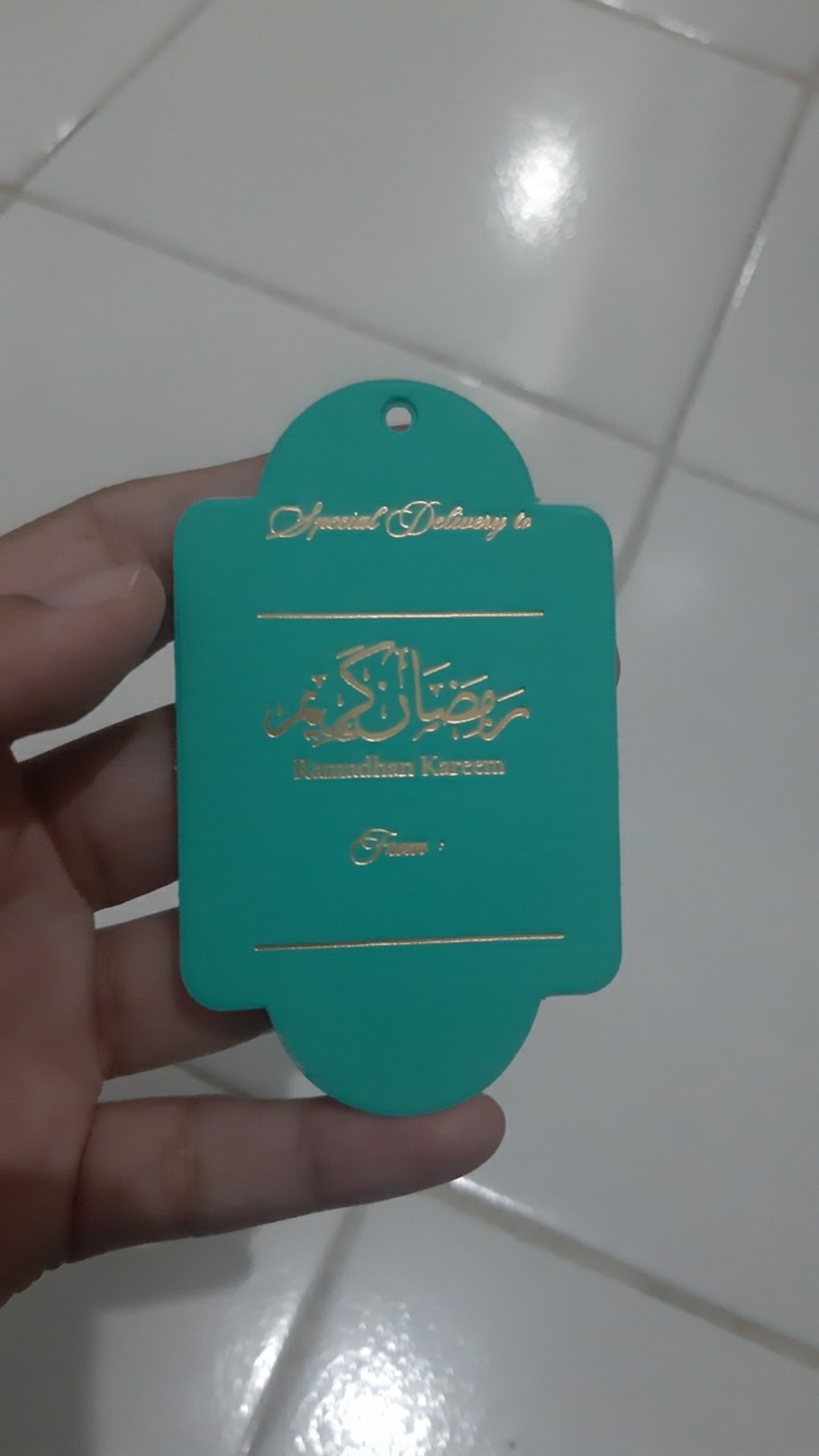 Hangtag / Kartu Ucapan Lebaran Idul Fitri Warna Mint