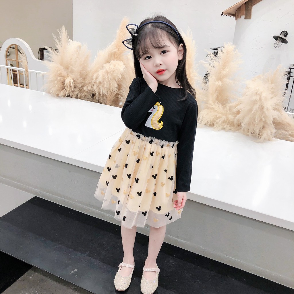 HappyOliver DRESS UNICORN MKY EBV Baju Dress Anak Perempuan Import 6 bulan - 6 Tahun/Dress Bayi Perempuan/Gaun Bayi Perempuan/Dress Pesta/Dress Bayi