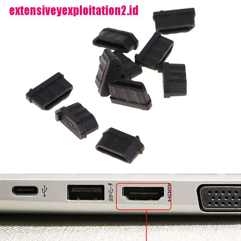 &lt; E2id &amp; &gt; 10pcs Cover Penutup Port Hdmi Female Bahan Karet