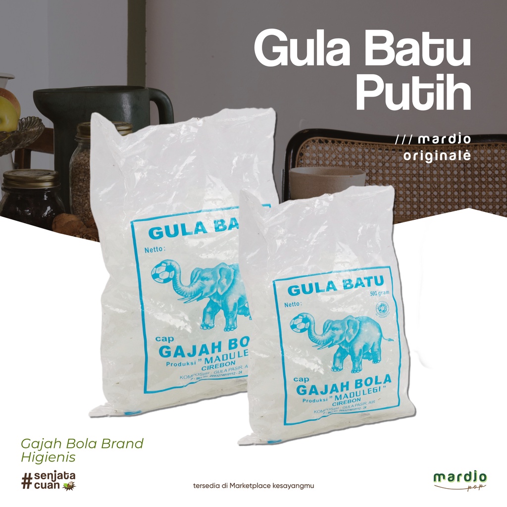 Jual Gula Batu Putih Cap Gajah Bola Shopee Indonesia