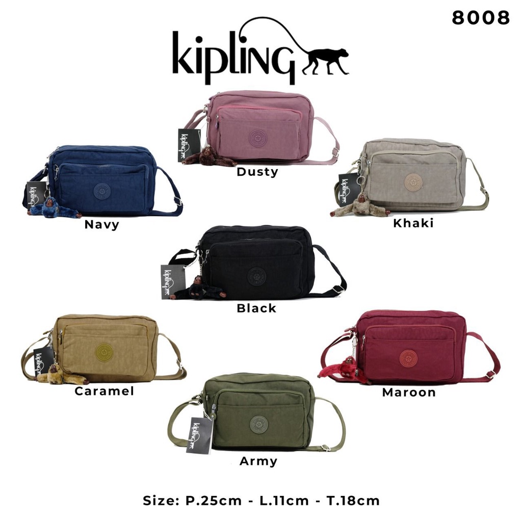 tas selempang slempag murah wanita warna polos import kp 8008 kipling new series