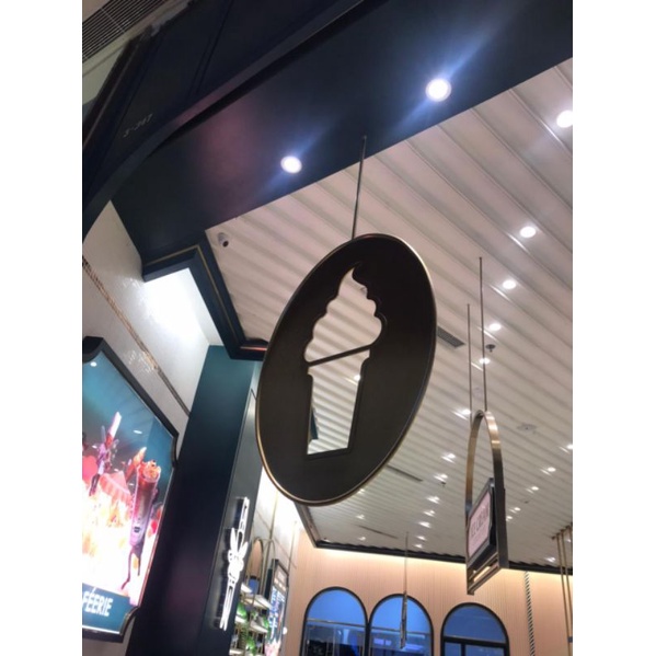 

acrylic laser logo hanging