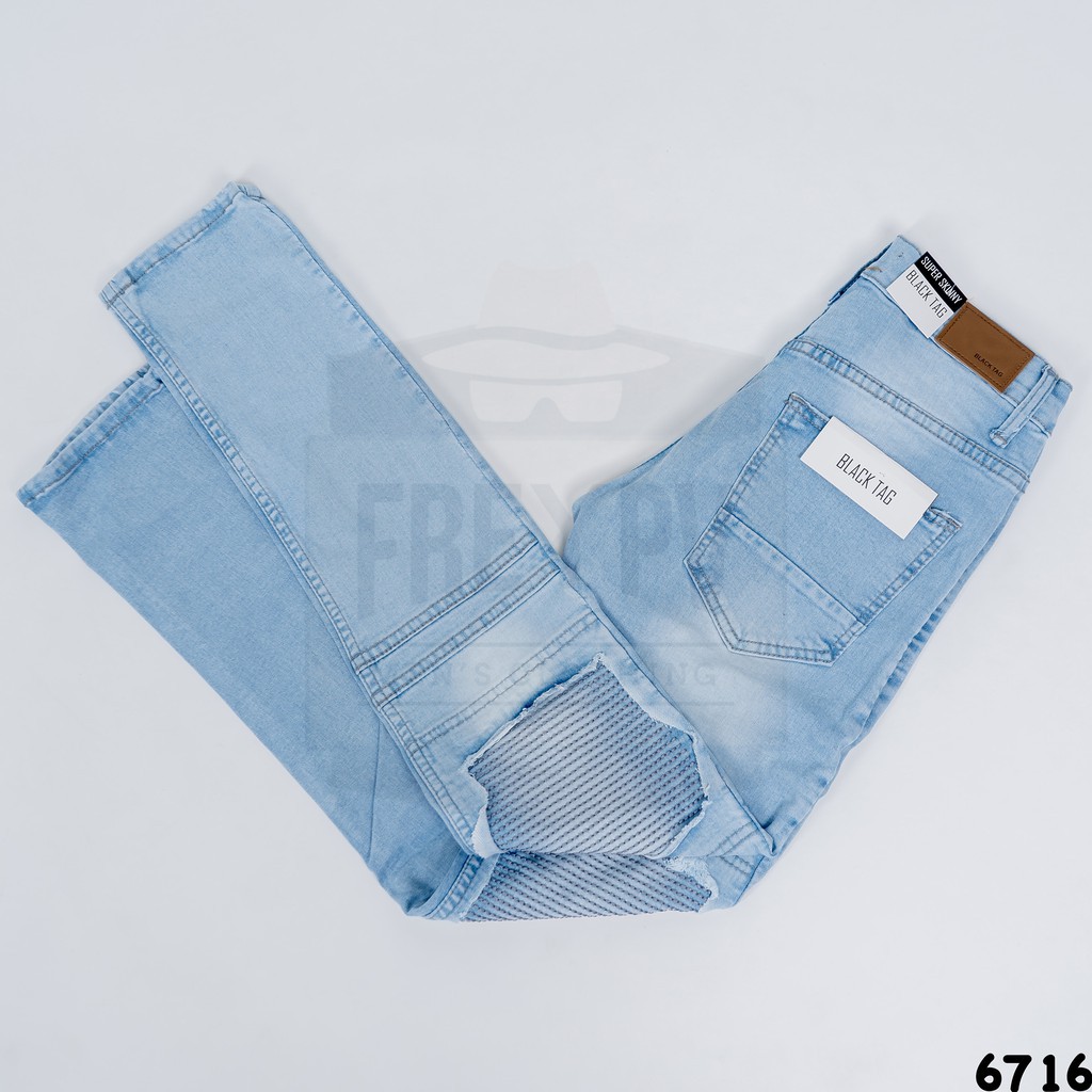 Celana Pria JSA 6716 Skinny Biker Jeans Blue Sky 29-34 Celana Biker RF