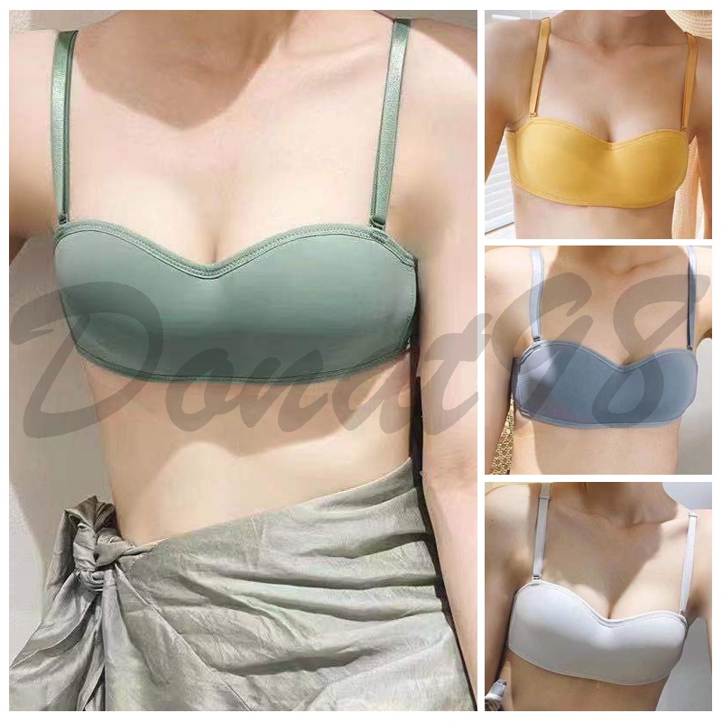Bra Pakaian Dalam Wanita Seamless Half Cup Tanpa Kawat Sexy Fashion