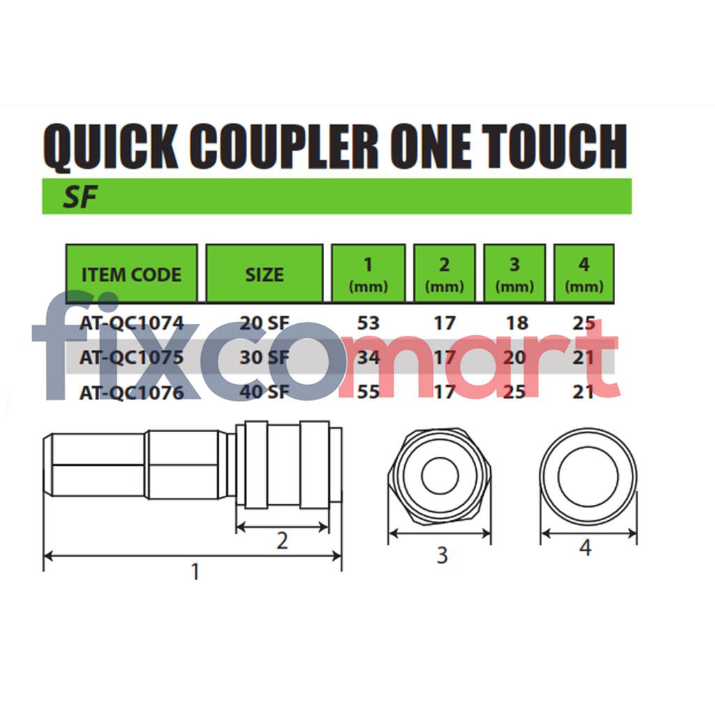 Tekiro Quick Coupler One Touch 20 / 30 / 40 SF / SH / SM / SP Sambungan Selang Kompresor