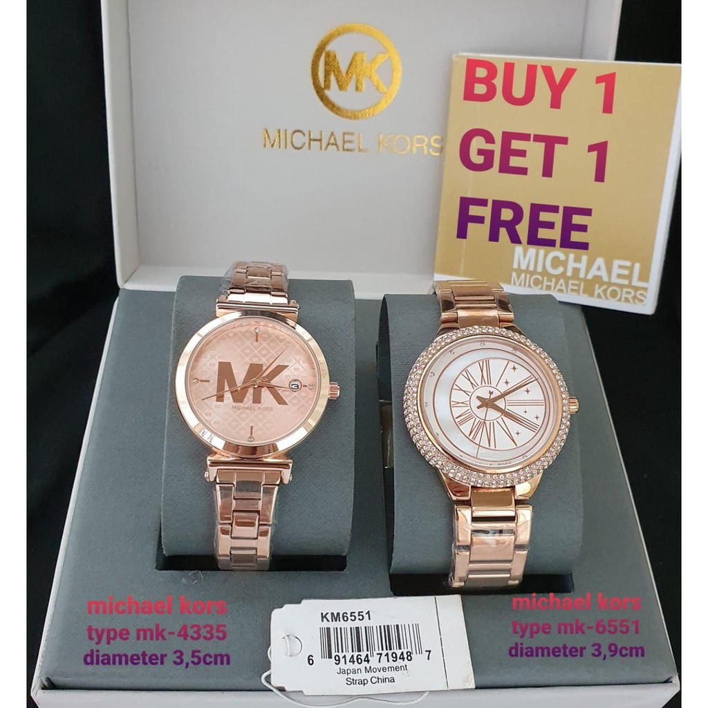 Jam Tangan UNISEX PROMO BUY 1 GET 1 Michael Kors Original (MK-4335 & MK-6651)