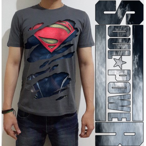 KAOS 3D DISTRO SATUAN SUPERHERO DC COMIC MAN OF STEEL COSTUME ORIGINAL SOULPOWERSTYLE