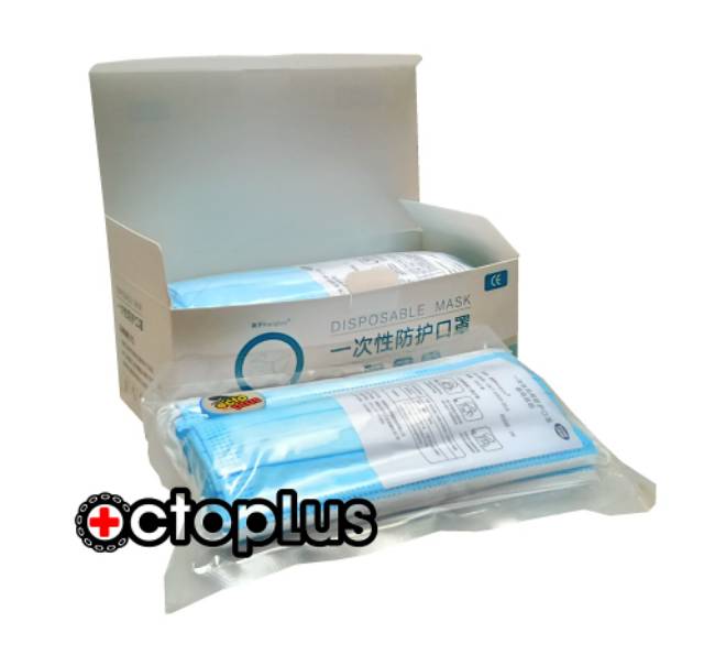 Masker 3ply surgical disposable mask OCTOPLUS isi 50 pcs