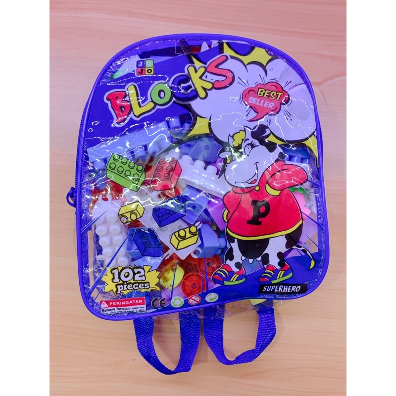 lego block tas ransel j202 isi 102 pc ATAU blok jojo 30pc / bongkar pasang / puzzle-3