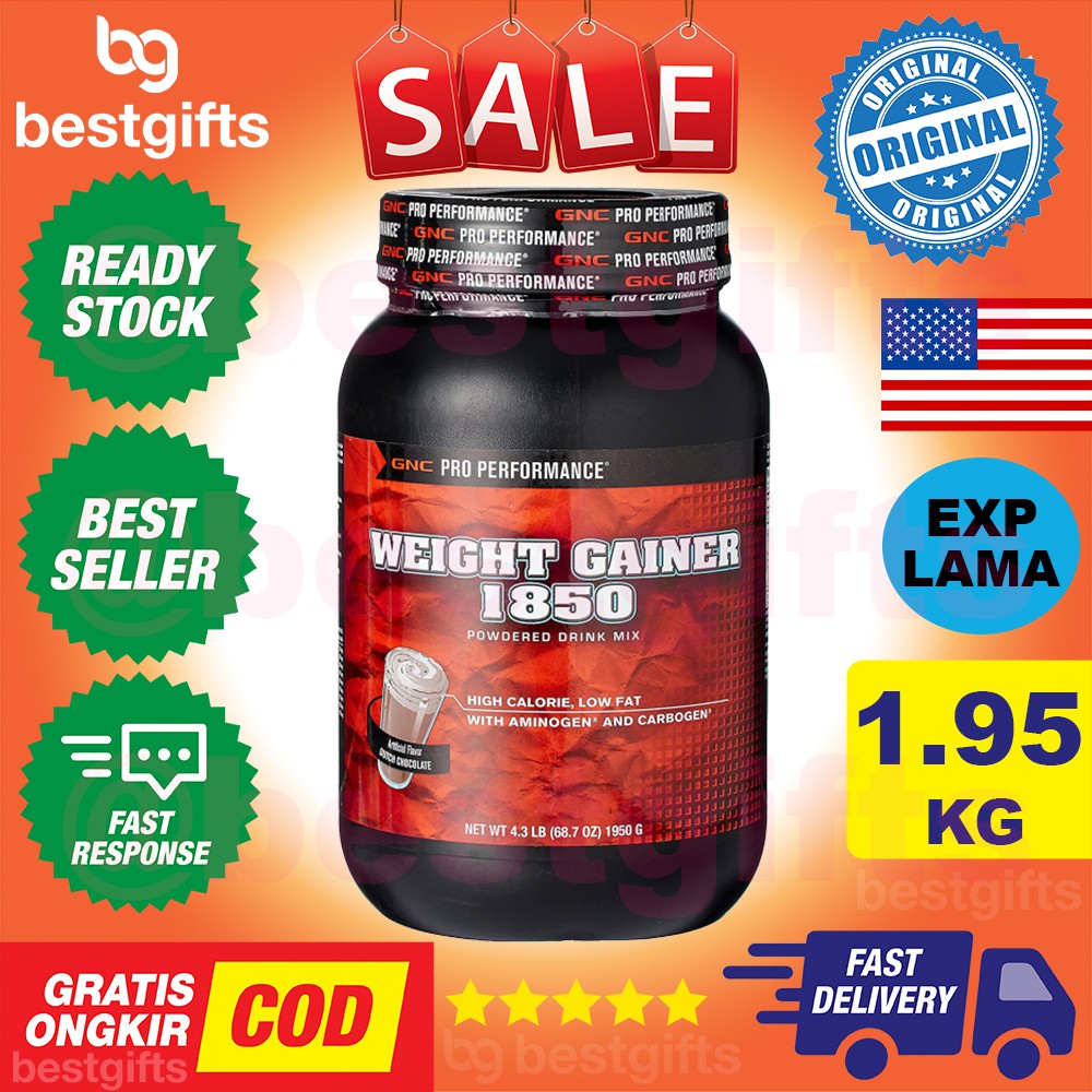 GNC PRO PERFORMANCE PP WEIGHT GAINER 1850 DUTCH CHOCOLATE FLAVOR SUSU PROTEIN FITNES FITNESS 1.95 KG