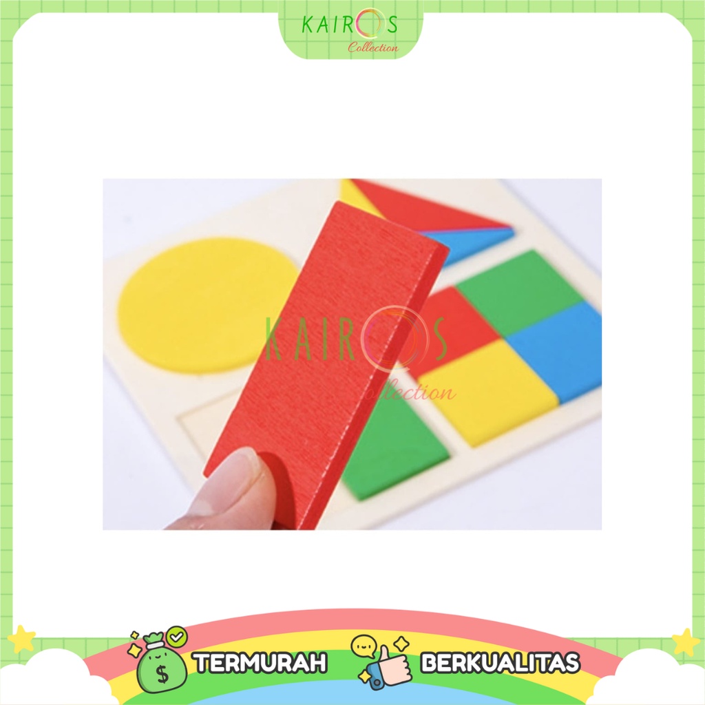 Puzzle Shapes Bentuk Geometri Board Puzzle Mainan Kayu Edukatif