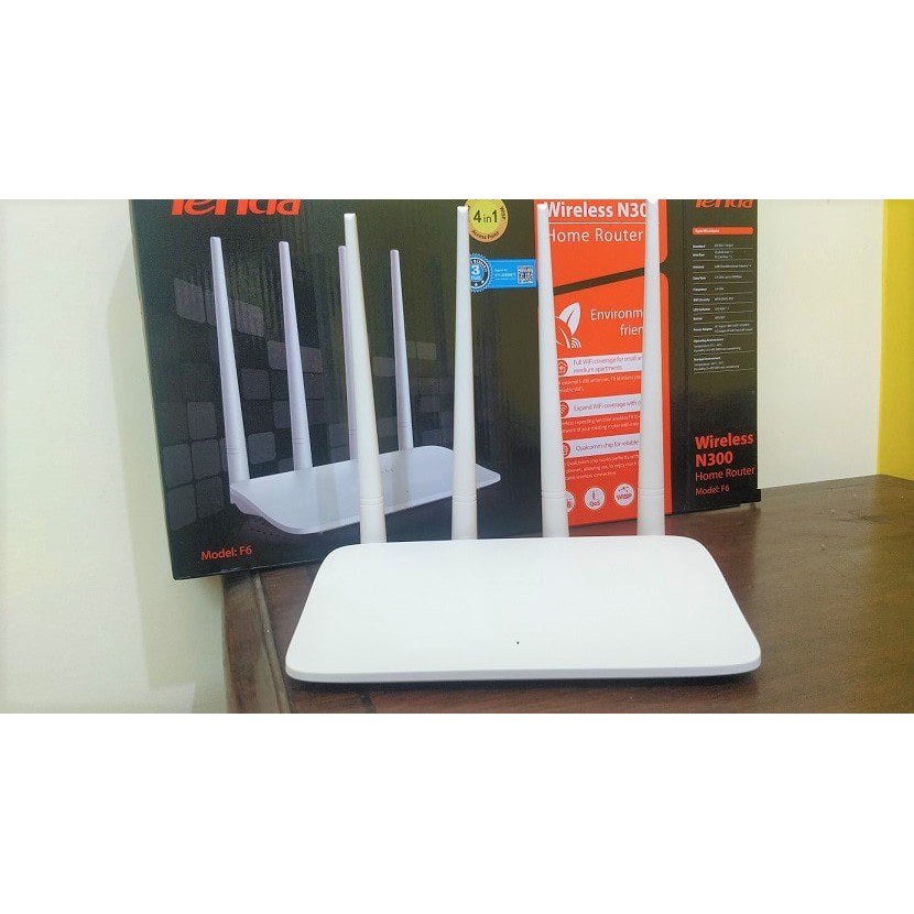 Tenda F6 Wireless Router N300 4 Antena - WISP/Extender Support