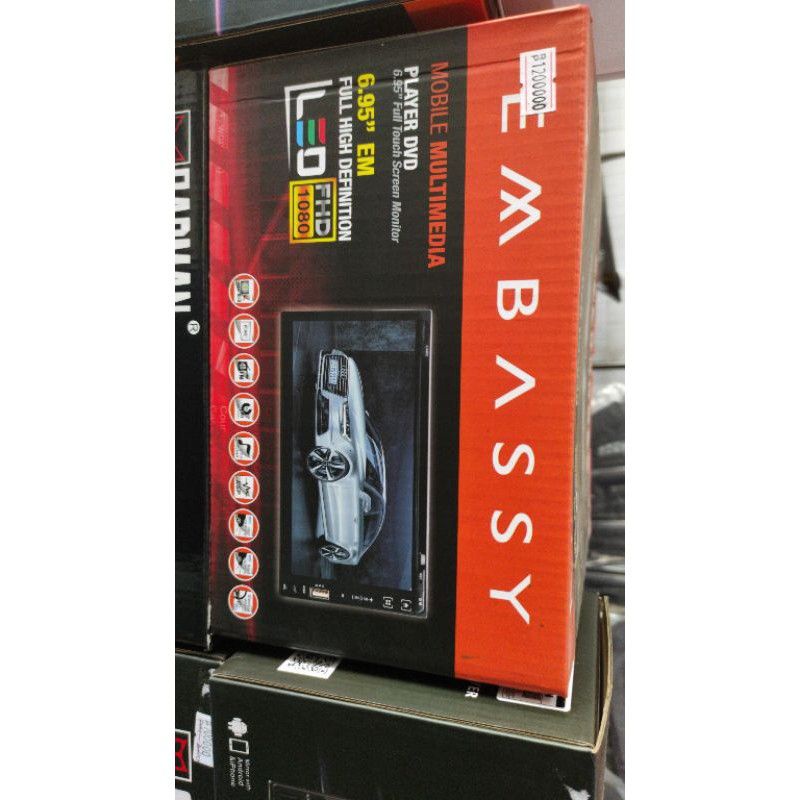 TERMURAH PROMO HEAD UNIT DOUBLE DIN EMBASSY 7 INCH 6,95 INCHI 6.95 INCI MOBILE MULTIMEDIA PLAYER DVD