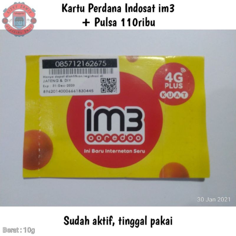 Kartu Perdana Indosat IM3 Ooredoo berisi Pulsa 110.000 sudah aktif langsung pakai • SIM Card Rp110rb