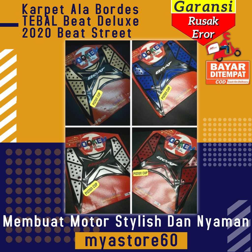 Karpet Alas Kaki Pijakan Bordes TEBAL Aksesoris Variasi Beat Deluxe 2020 Beat Street Motor Premium