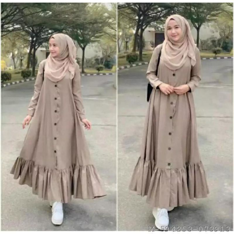 DRESS MUSLIM WANITA PEONI MOSCREPE