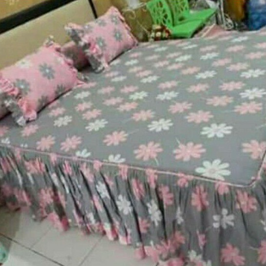 Sprei katun rumbai ukuran 100x200-200x200