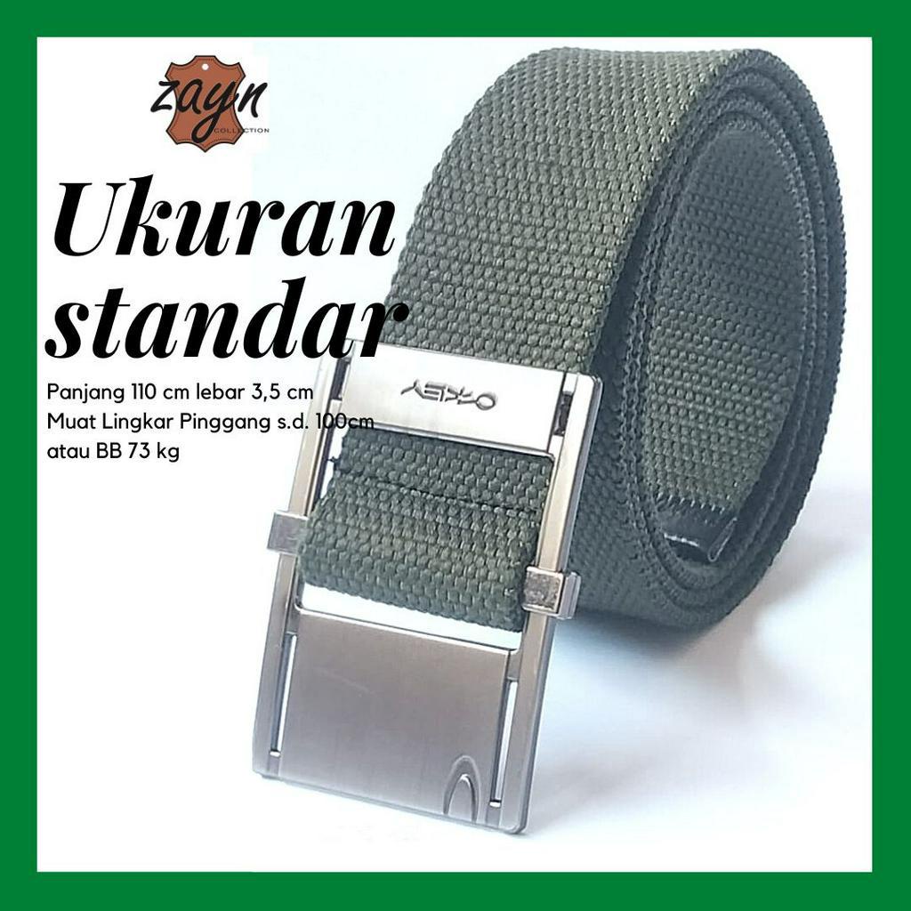 Ikat Pinggang Pria Sabuk Kanvas Buckle Stainless Men Belt Cewek Cowok Gesper Katun Tebal Tactical