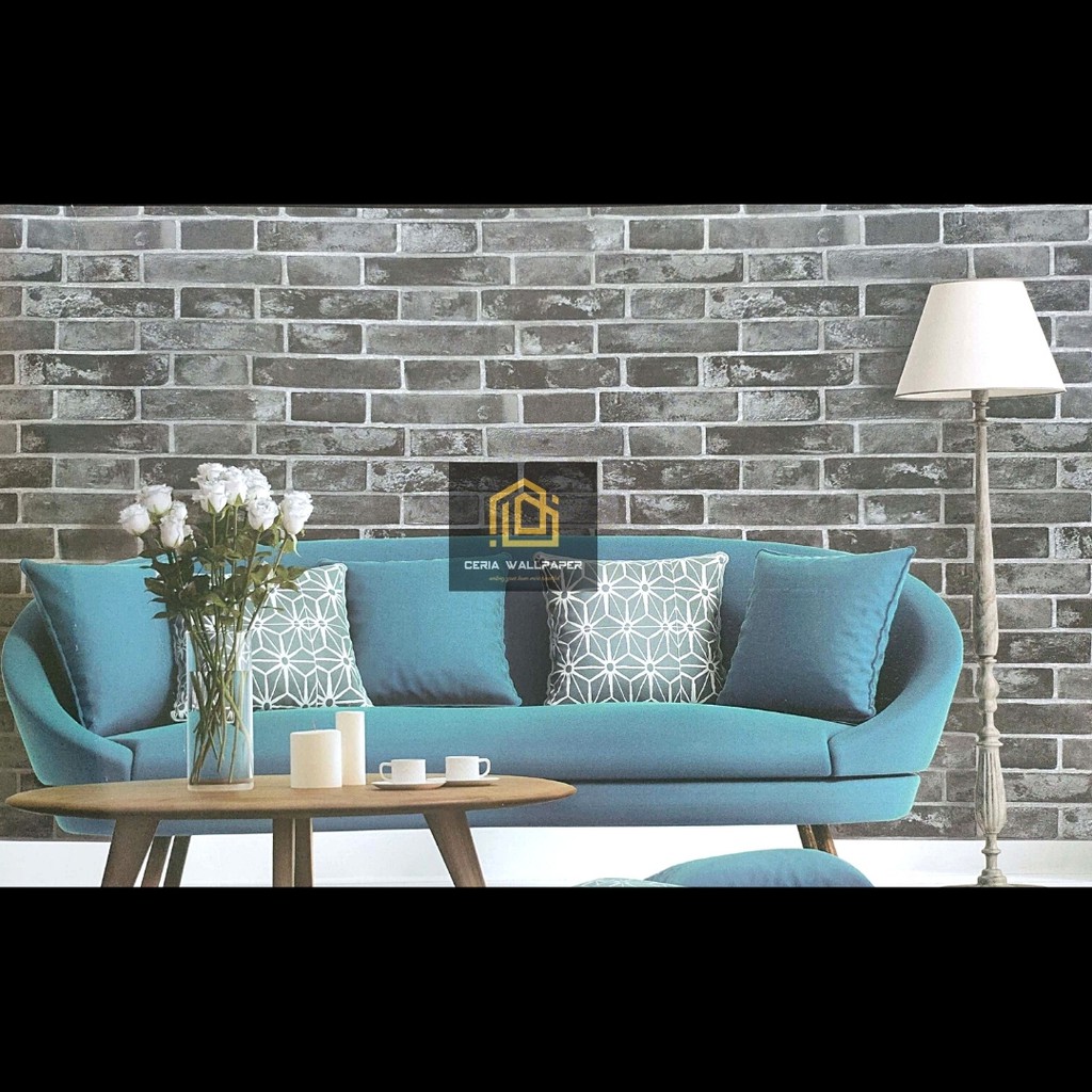 Wallpaper Dinding Motif Batu bata RONA 9 E0206 - E0208