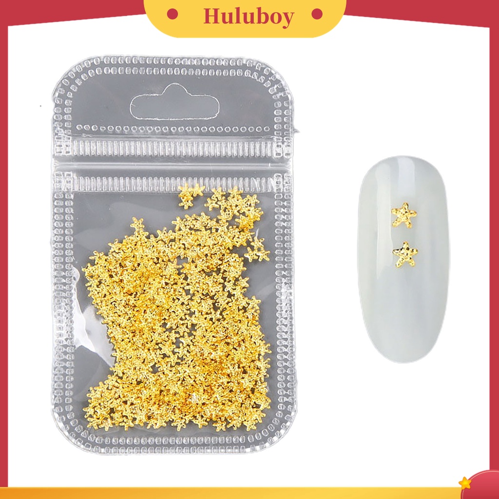 Huluboy Huluboy♡ 500pcs / Pack Stiker Kuku Bentuk Rivets Bahan Metal Untuk Manicure Wanita